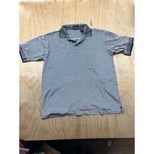 Porsche Mens Gray‎ 60s Two Ply Double Mercerized Cotton Polo Shirt Large L
